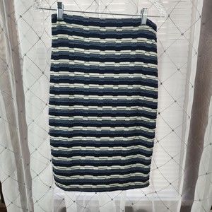 Paper moon for Stitch Fix Navy Gray Stripe Knit Pencil Skirt Small